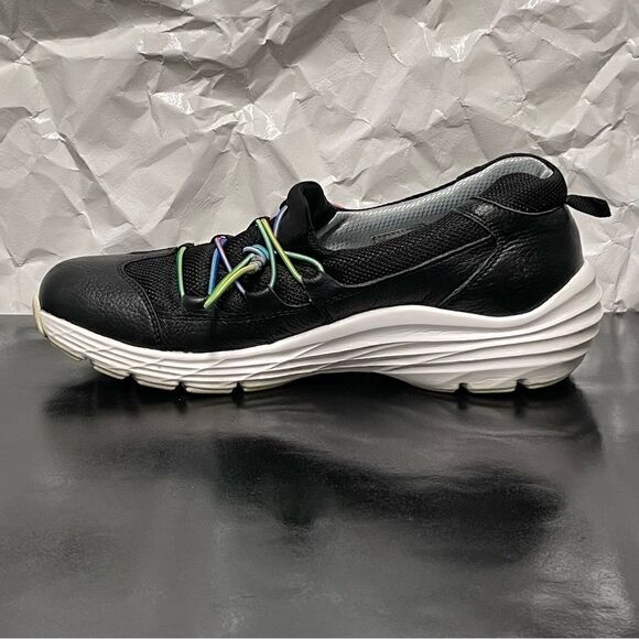 Nurse Mates Dash  Black Leather Slip On Nurse Sneakers Size 8.5M - Picture 8 of 16